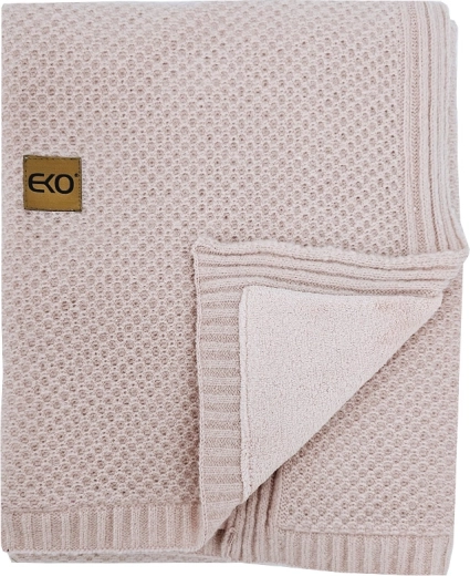 EKO strikket tæppe med for 100 × 80 cm, beige