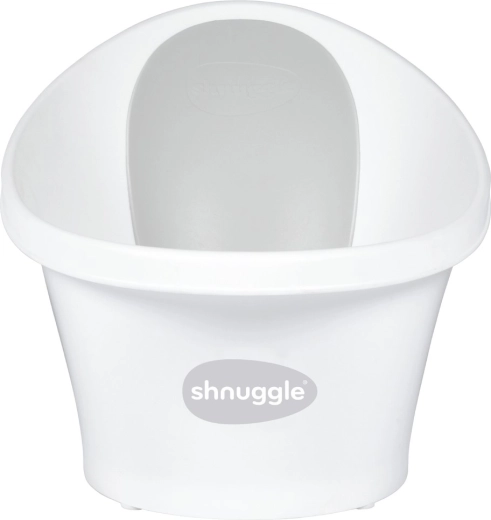 Shnuggle babybadekar med rygstøtte hvid/grå
