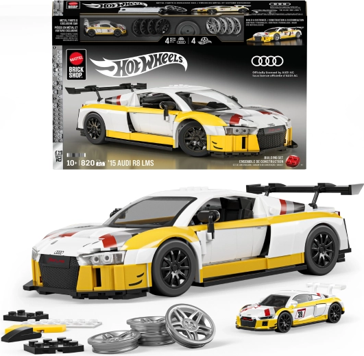 hot wheels brick shop ’15 audi r8 lms byggesæt 820 dele