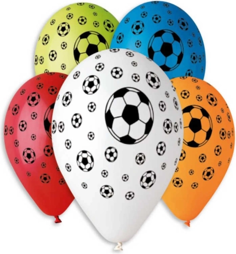 Gemar oppustelig ballon i latex med tryk af fodboldbold 30 cm - 1 stk.