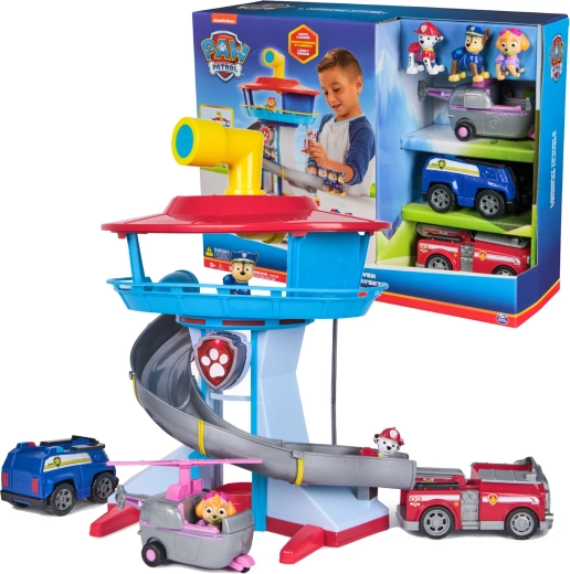 Paw Patrol-udkigstårn med lys, lyd, køretøjer og figurer