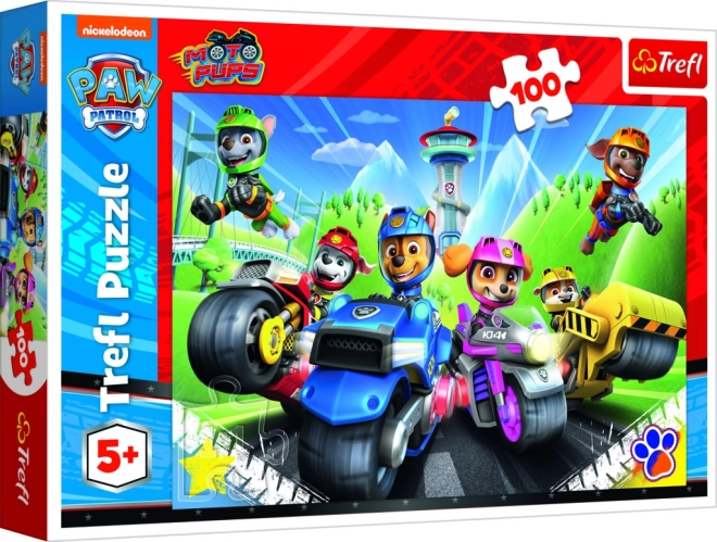 Puslespil 100 brikker PAW Patrol på motorcykler