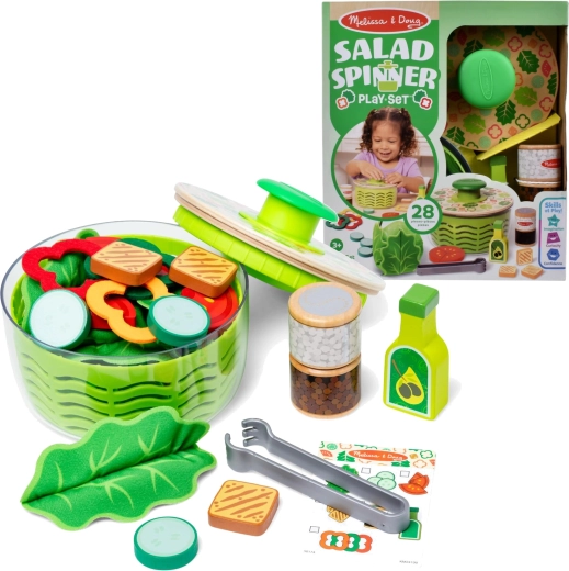 Melissa & Doug børnesæt til tilberedning af salat med salatslynge, 28 dele