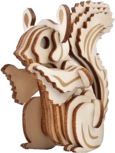 Woodcraft træ 3D-puslespil – egern