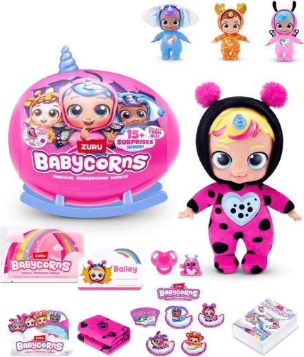 ZURU Rainbocorns Babycorns serie 1 baby med tilbehør (15+ overraskelser) - 1 stk.