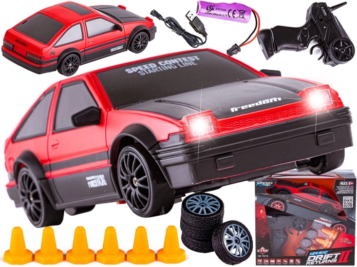 Drift-RC-bil Toyota 1:24 2,4 GHz 4WD rød-sort