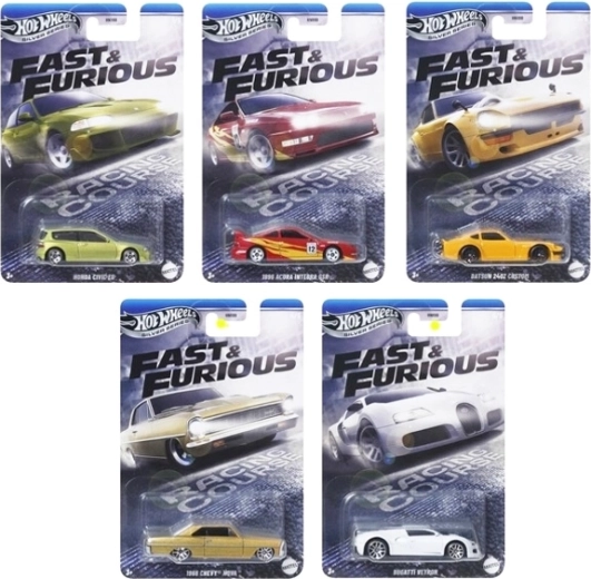 Hot Wheels Hurtig & Rasende – sæt med 5 biler Silver Series