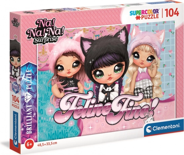 Clementoni Brilliant puslespil Na! Na! Na! Surprise Fantastiske katte, 104 brikker