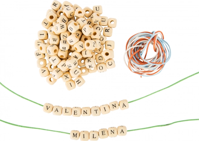 Træperler med bogstaver small foot – sæt 300 stk.