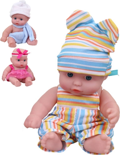 MaDe babydukke i kjole 17 cm, assorteret - 1 stk.