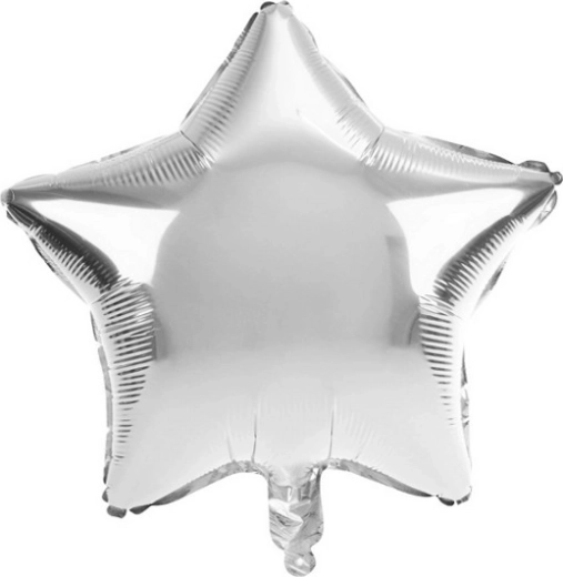 Folieballon stjerne stor sølv 55 cm