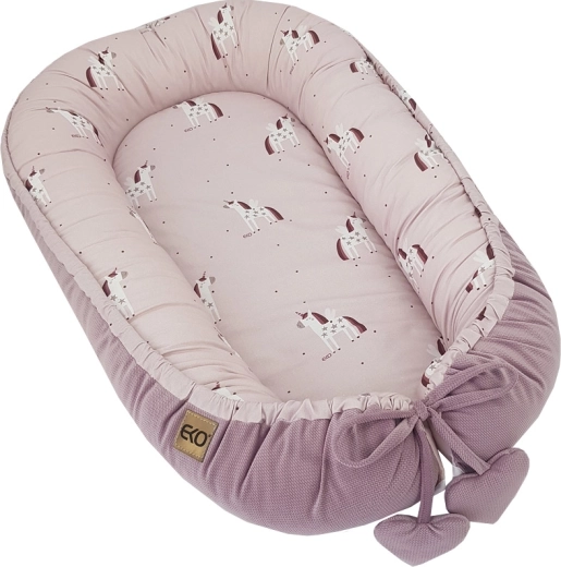 Øko babyrede af bomuld og velour Unicorn 90 × 60 cm
