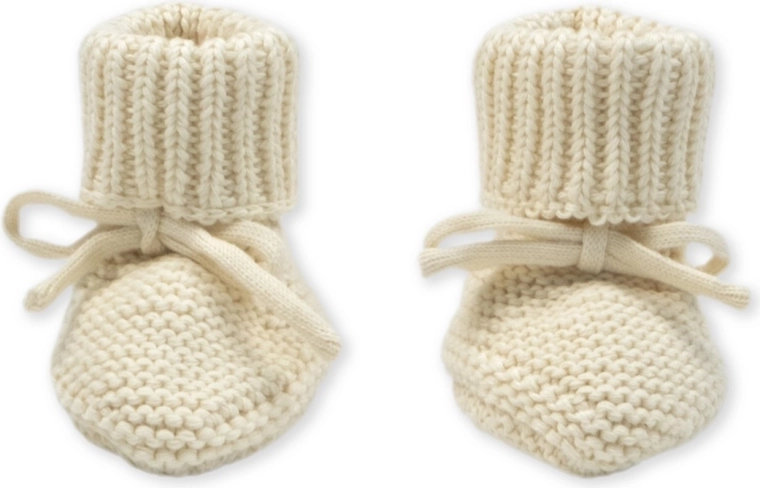 Lodger strikkede babysko butter 0–6 måneder