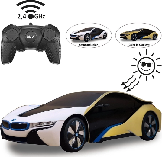 RC-bil BMW i8 1:24 med UV-fotokromatisk effekt