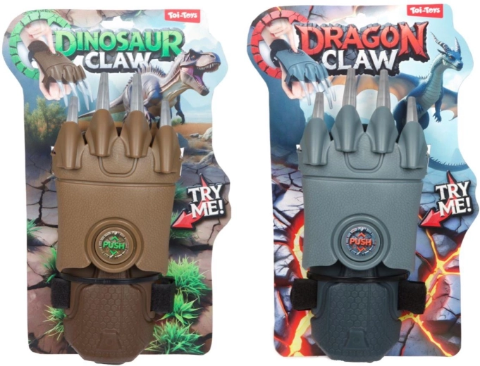 Udløselige kløer drage/dinosaur plast 11 × 29 cm, 2 farver