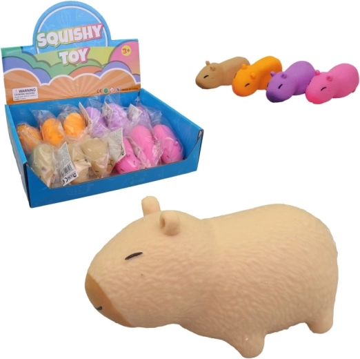 Squishy capybara-legetøj i displayboks (12 stk.)