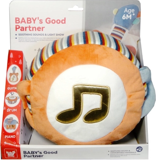 Plysbjørnetromme med lys og musik til babyer