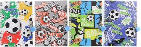 Notesbog med lås – fodbold