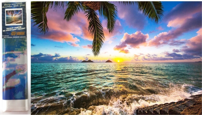 Diamantmaling – solnedgang i paradis 30 × 40 cm