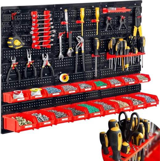 Vægmonteret værkstedsopslagstavle til værktøj 96 × 76 cm HUMBERG