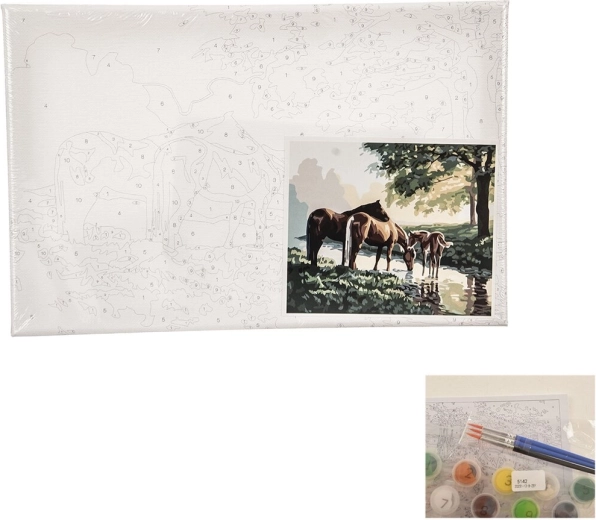 Mal efter tal – Heste 24 × 30 cm