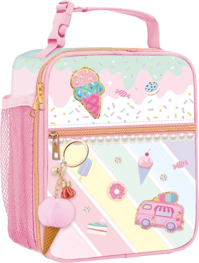 Børns termotaske til frokost med nøglering "Sød is"