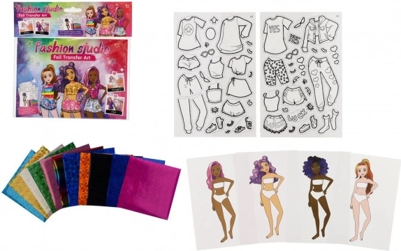 Kreativt sæt til modedesignere med folie-billeder