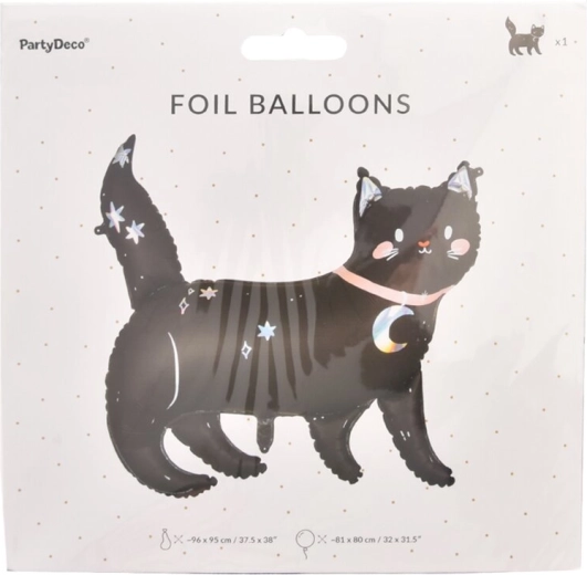 Folieballon sort kat 96 × 95 cm