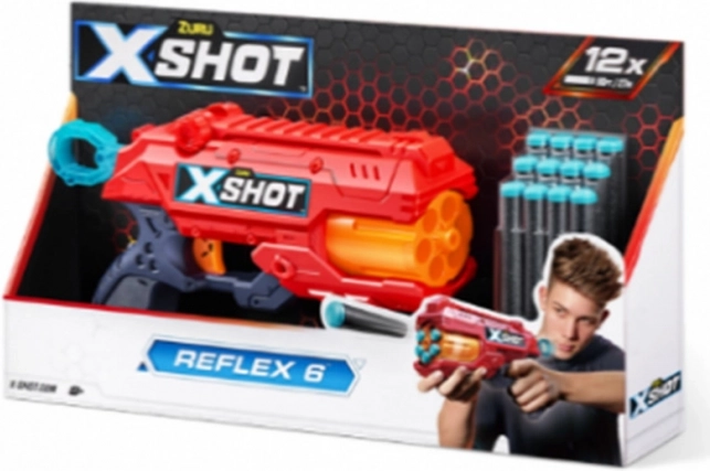 Skumpistol X-SHOT Reflex 6 – orange, 12 pile