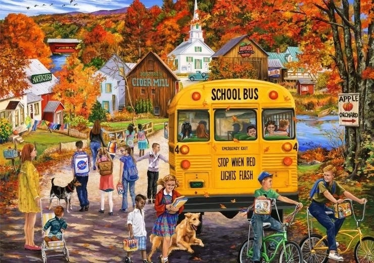 Puslespil Skolebus 2000 brikker BLUEBIRD