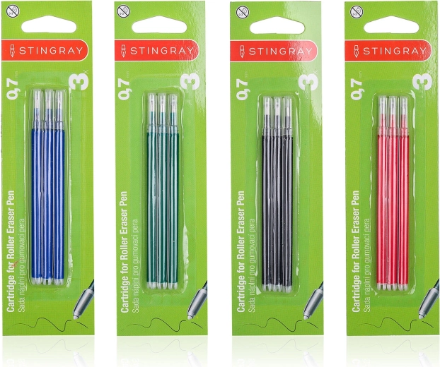 Patroner til viskelæderpen 0,7 mm, farvemix (3 stk.)
