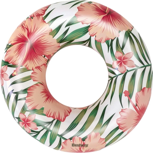 Oppustelig ring 119 cm BESTWAY med tropisk blomstermønster