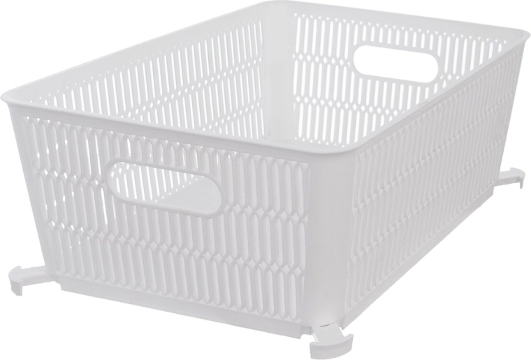 Stabelbar plastopbevaringskurv Nesta hvid 28,5 × 23 × 12 cm