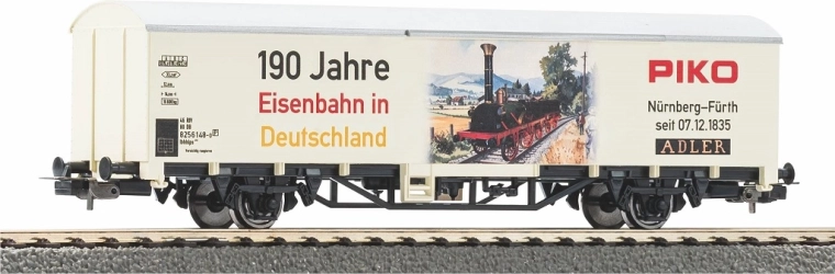 Piko overdækket godsvogn H0 limiteret udgave 190 år med jernbaner