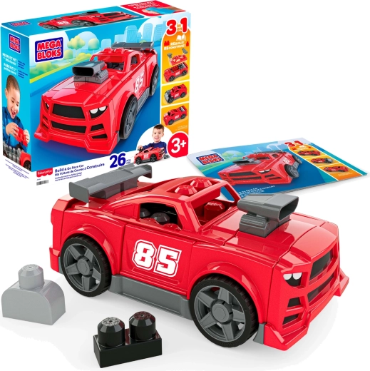 Mega Bloks 3-i-1 byggesæt – racerbiler (26 dele)