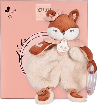 Doudou gavesæt – plys ræven Mina med rangle 18 cm