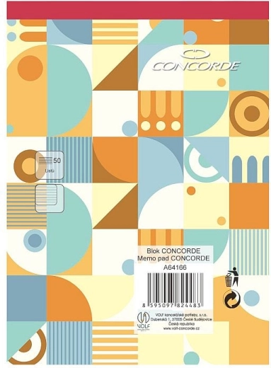 Notatblok CONCORDE A6 linjeret 8 mm, 50 ark