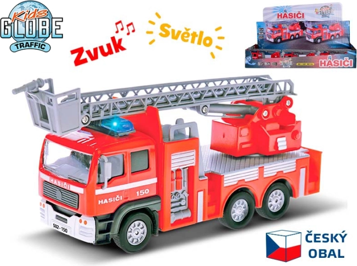 Brandbil med lys og lyd 14 cm – Kids Globe Traffic