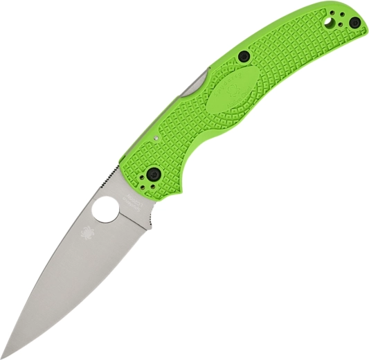 Foldekniv Spyderco Native Chief Salt, neon grøn FRN, satin klinge 10,3 cm