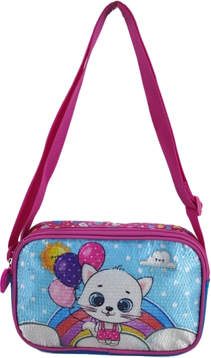 Børneskuldertaske Kat og balloner 21,5 cm