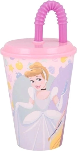 Plastikkop med låg og sugerør Prinsesser