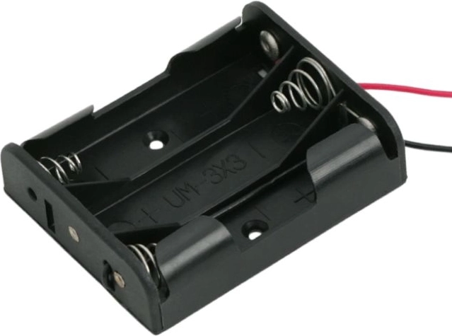 Batteriholder til 3 AA-batterier med kabel