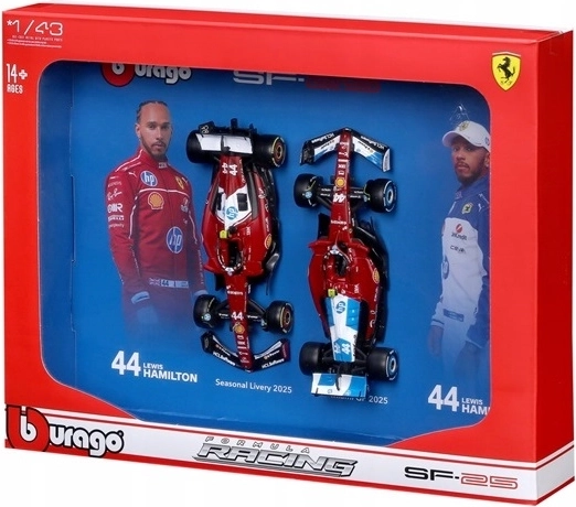 Bburago samlersæt Ferrari Formula SF25 L. Hamilton 2 stk. 1:43