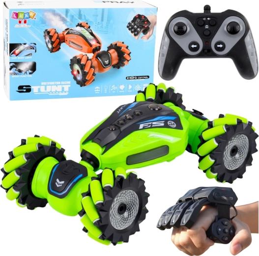 Stunt RC-bil 4x4 med gestusstyring, lys, lyd og vanddamp