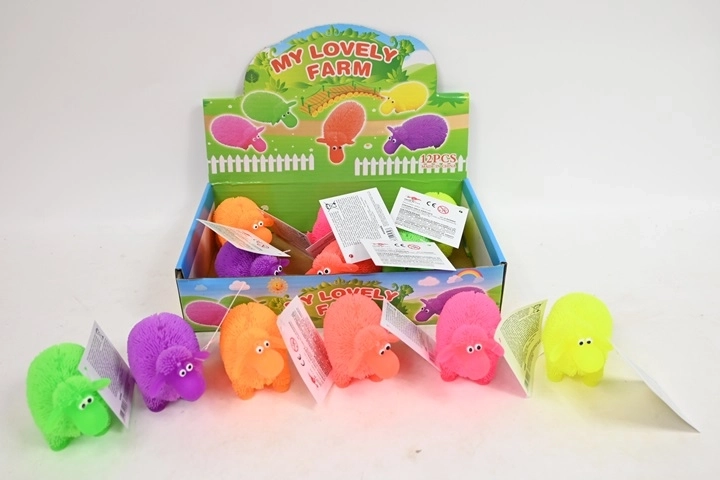 Lysende squishy får – antistress-legetøj (12 stk. i display)