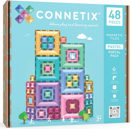 Connetix Pastel Portal Pack – kreativt magnetisk byggesæt, 48 dele