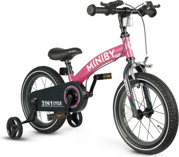Qplay Miniby 3i1 børnecykel 14" pink