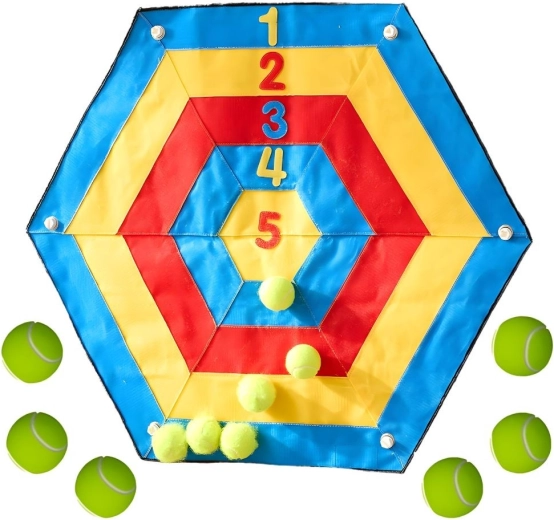 Masterkidz sekskantet målskive med velcro til kast og læring i at tælle