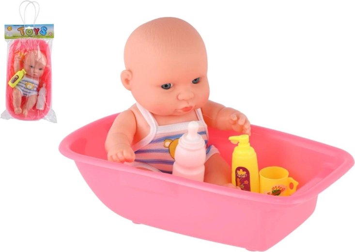 Teddies baby i badekar