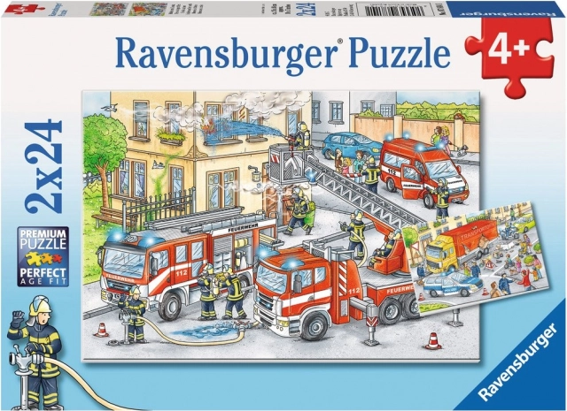RAVENSBURGER puslespil Helte i aktion 2x24 brikker